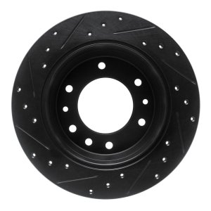 Hyundai Entourage Brake Rotor (1) - Rear Right - R1 Concepts - Drilled & Slotted - Black - `06-`14